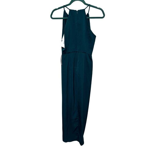 Shona Joy Draped Halter Tulip Gown Size 4 NWT Rusched Green Formal Holiday - Picture 4 of 11